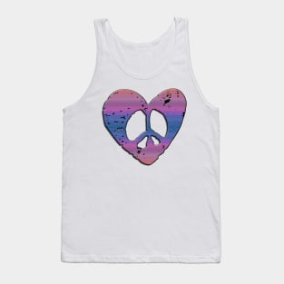 Peace Heart Purple Tank Top